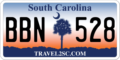 SC license plate BBN528