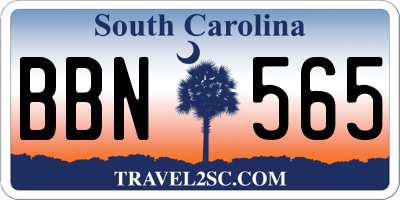 SC license plate BBN565
