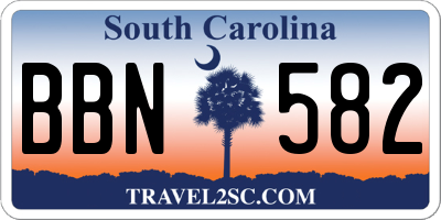 SC license plate BBN582