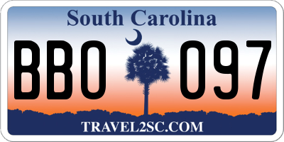 SC license plate BBO097