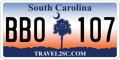 SC license plate BBO107