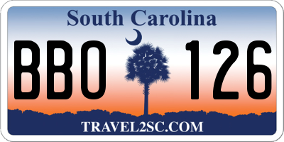 SC license plate BBO126