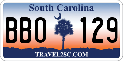 SC license plate BBO129