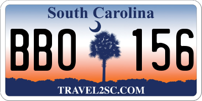 SC license plate BBO156