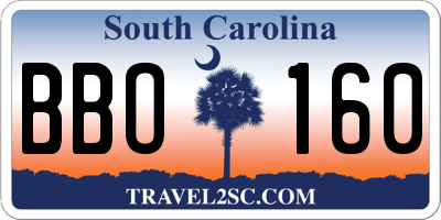 SC license plate BBO160