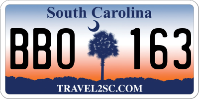 SC license plate BBO163