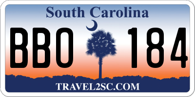 SC license plate BBO184