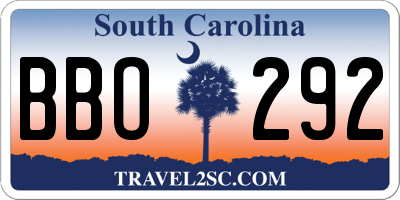 SC license plate BBO292
