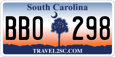 SC license plate BBO298