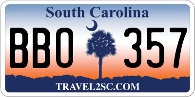 SC license plate BBO357
