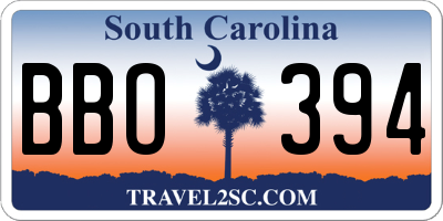 SC license plate BBO394