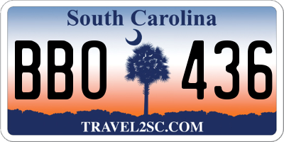 SC license plate BBO436