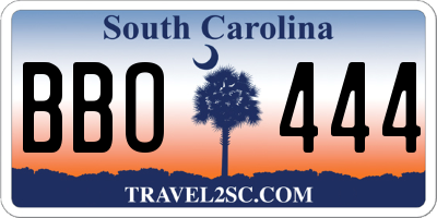 SC license plate BBO444