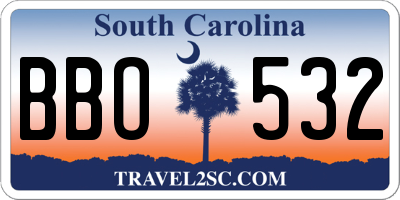 SC license plate BBO532