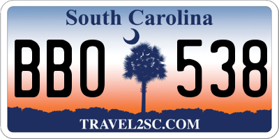 SC license plate BBO538