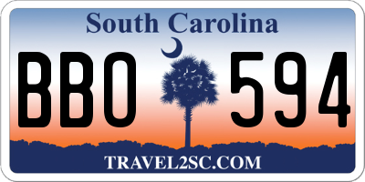 SC license plate BBO594