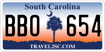SC license plate BBO654