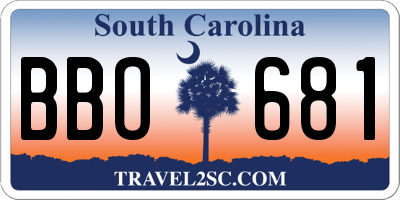 SC license plate BBO681