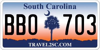 SC license plate BBO703