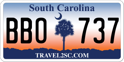 SC license plate BBO737