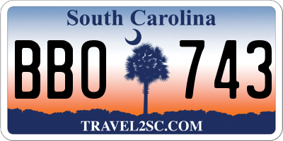 SC license plate BBO743
