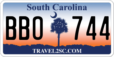 SC license plate BBO744