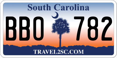 SC license plate BBO782