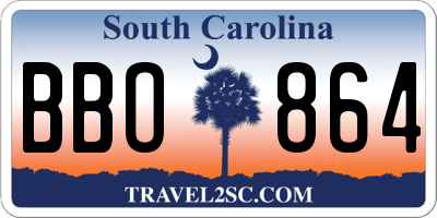 SC license plate BBO864