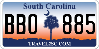 SC license plate BBO885
