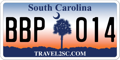 SC license plate BBP014