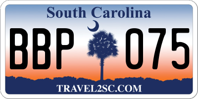 SC license plate BBP075