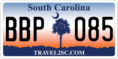 SC license plate BBP085