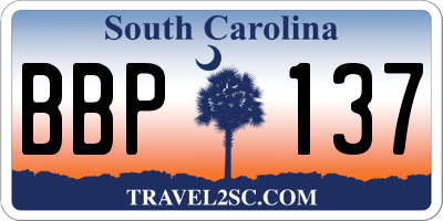 SC license plate BBP137