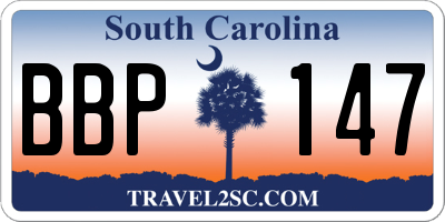 SC license plate BBP147