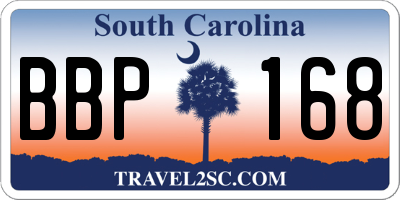 SC license plate BBP168