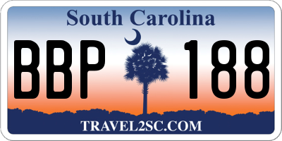 SC license plate BBP188
