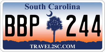 SC license plate BBP244