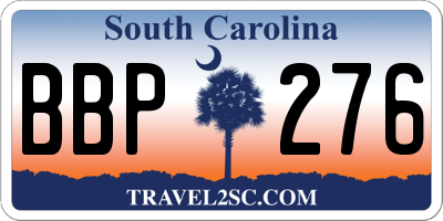 SC license plate BBP276
