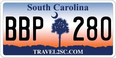 SC license plate BBP280