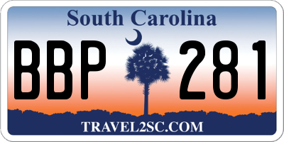 SC license plate BBP281