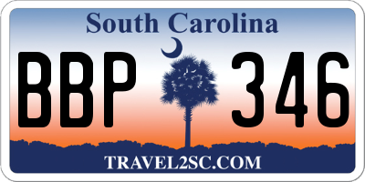 SC license plate BBP346
