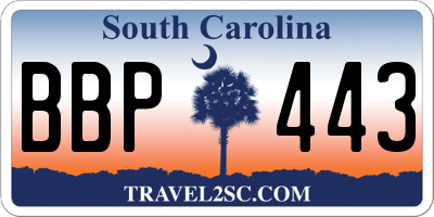 SC license plate BBP443