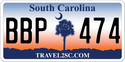 SC license plate BBP474