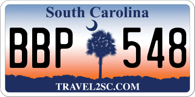 SC license plate BBP548