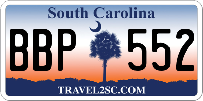 SC license plate BBP552