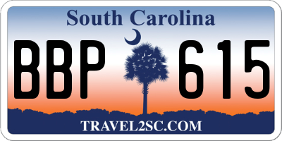 SC license plate BBP615
