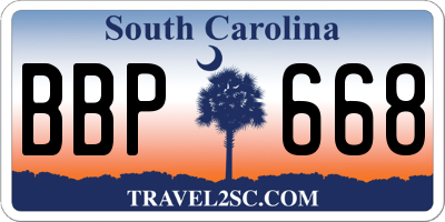 SC license plate BBP668