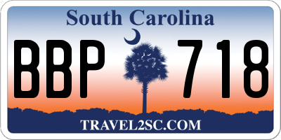 SC license plate BBP718