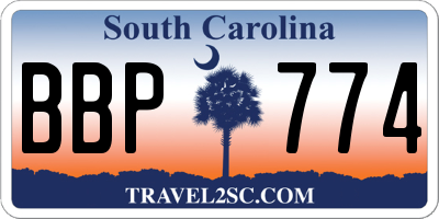 SC license plate BBP774