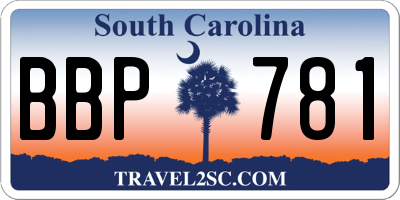 SC license plate BBP781